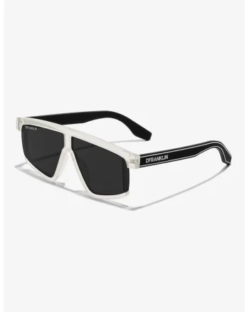 Ochelari de soare dreptunghiulari unisex cu lentile uni, Negru/Bej