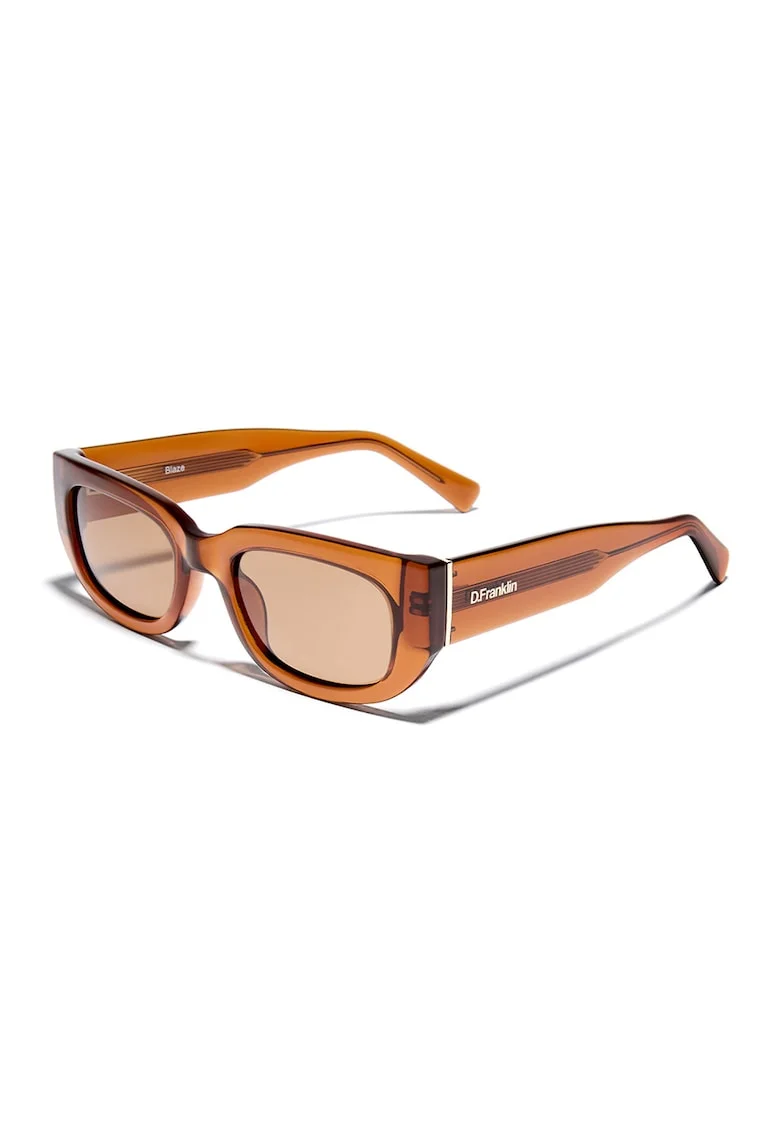 Ochelari de soare dreptunghiulari unisex cu lentile polarizate, Caramel