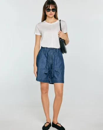 Tricou din amestec de in Otria, Alb