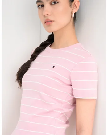 Tricou slim-fit, Alb/Roz