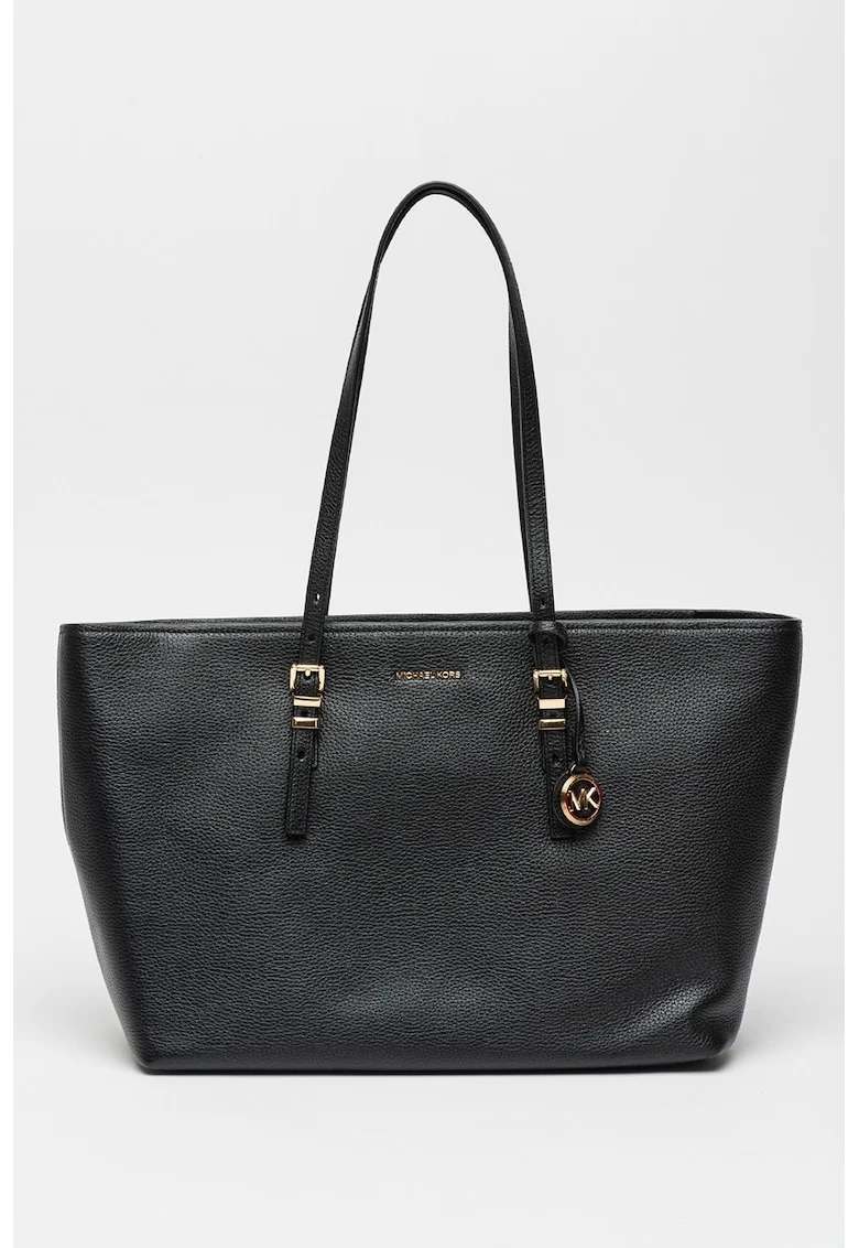 Geanta shopper de piele Quinn, Negru