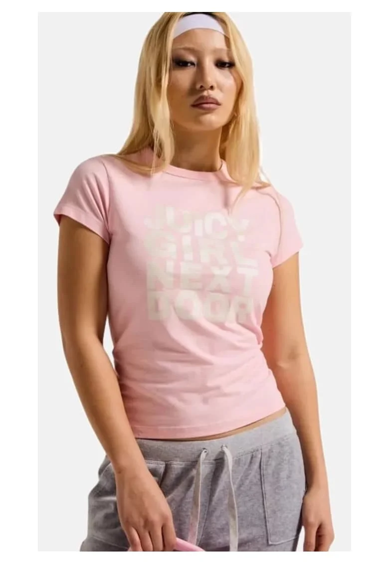 Jucy Couture, Tricou cu imprimeu text Juicy Girl Next Door