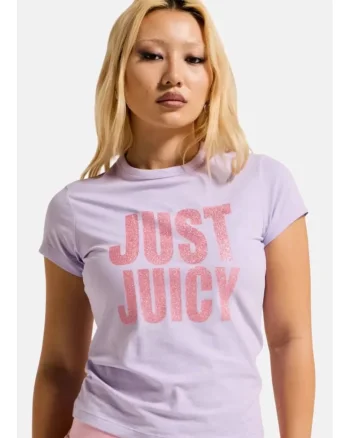 Tricou cu text print Just Juicy