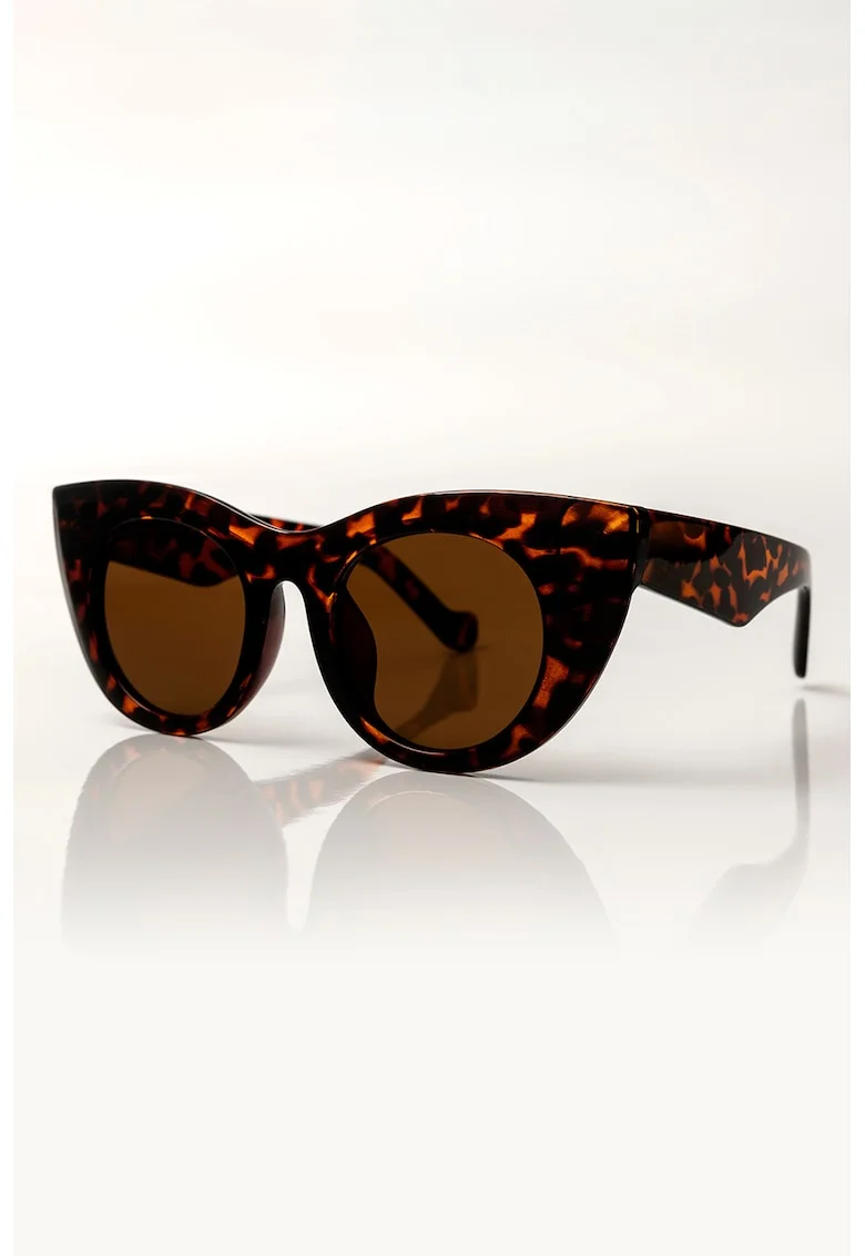 Ochelari de soare cat eye cu model Nora, Negru/Portocaliu