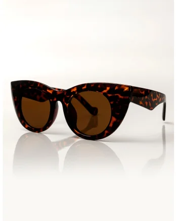 Ochelari de soare cat eye cu model Nora, Negru/Portocaliu