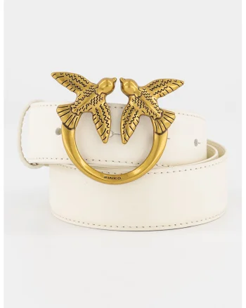 Curea de piele cu catarama cu logo Love Berry