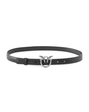 Curea de piele Love Birds, Negru