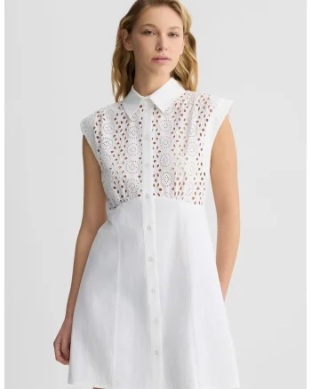 Rochie scurta de bumbac, Alb