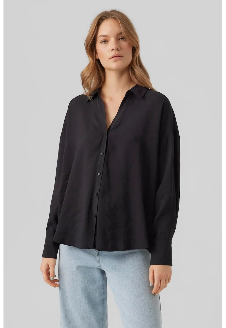 Camasa din amestec de modal Queeny, Negru