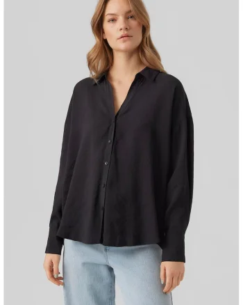 Camasa din amestec de modal Queeny, Negru