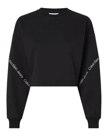Bluza sport crop cu maneci cazute, Negru