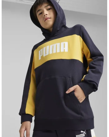 Hanorac din amestec de bumbac cu logo, Galben/Albastru ultramarin