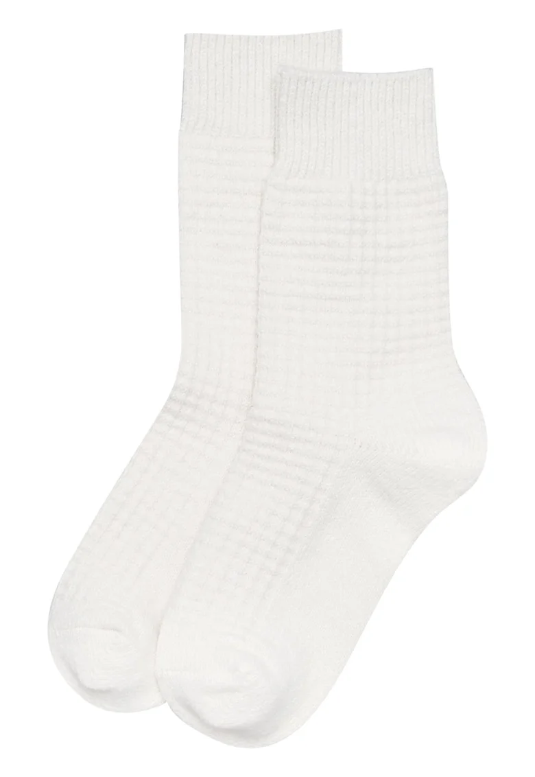 Sosete dama  Wolk, lungi, alb crem, bumbac, 1 pereche