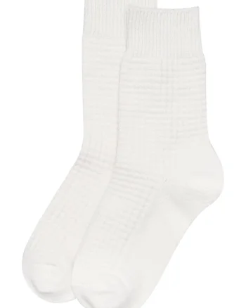 Sosete dama  Wolk, lungi, alb crem, bumbac, 1 pereche