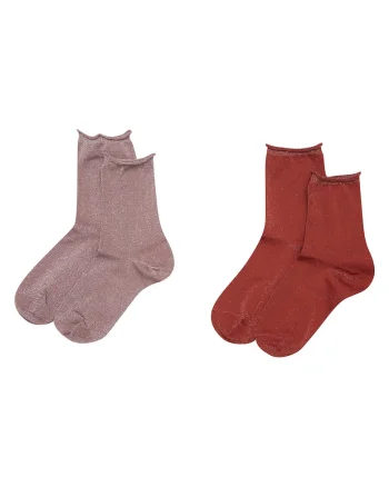 Sosete dama  set 2 perechi, roz inchis, lungi, bumbac