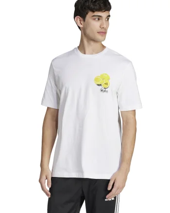 Tricou din bumbac Life Lemons, Alb/Galben
