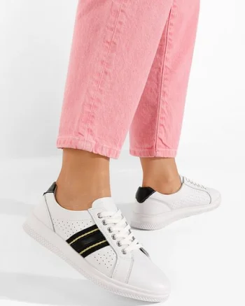 Pantofi casual dama piele Trieste V4 albi
