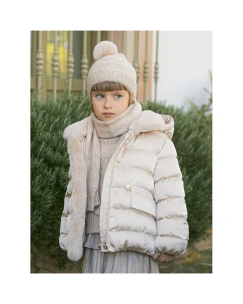 Geaca din puf 5837 Bej Regular Fit, Poliester