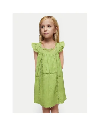 Rochie fete,  13768, Verde, Bumbac