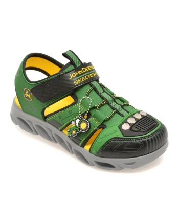 Sandale SKECHERS verzi, 407070L, din piele ecologica