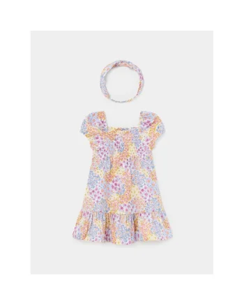 Rochie fete,  12921, Multicolor, Bumbac