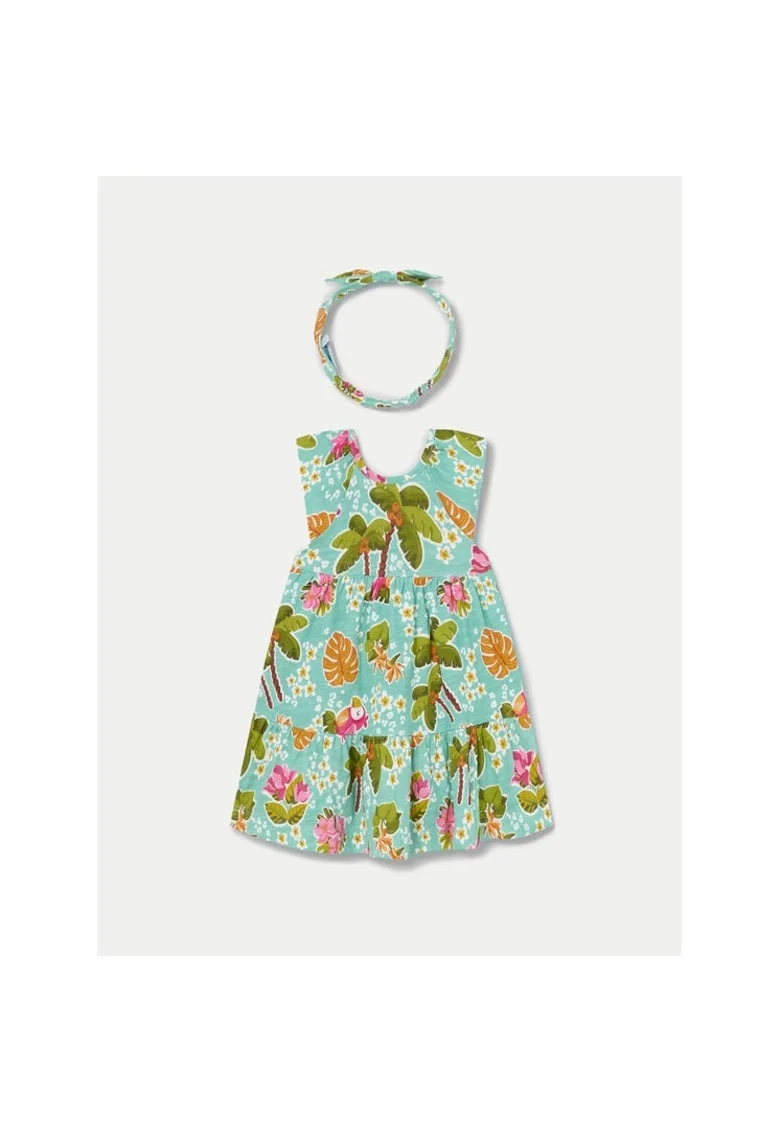 Rochie fete,  140372, Verde, Bumbac