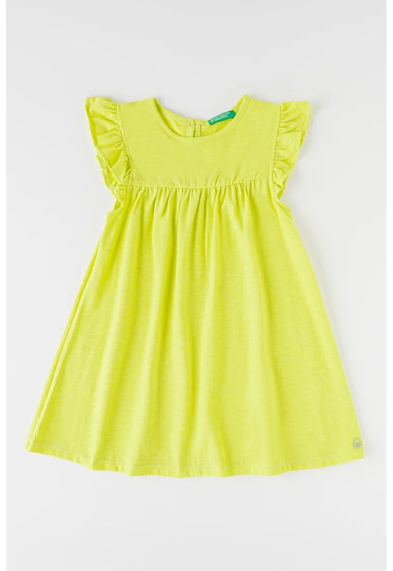 Rochie evazata de bumbac, Verde fistic