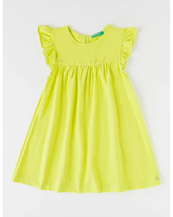 Rochie evazata de bumbac, Verde fistic