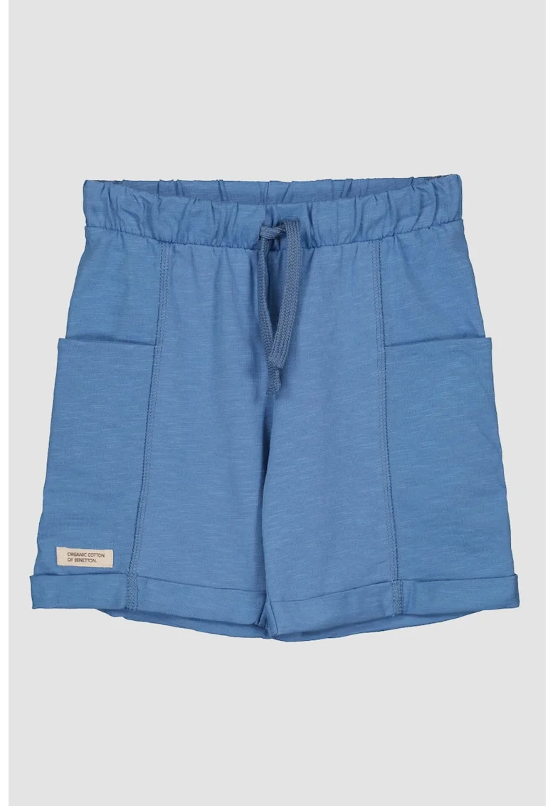Pantaloni scurti de bumbac cu buzunare laterale, Albastru lavanda