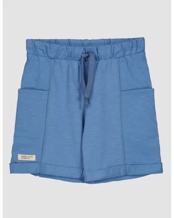 Pantaloni scurti de bumbac cu buzunare laterale, Albastru lavanda