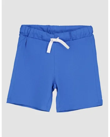 Pantaloni scurti de bumbac cu snur in talie, Albastru