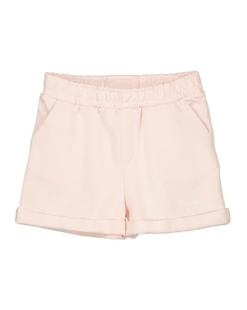 Pantaloni scurti de bumbac cu imprimeu logo, Roz pal