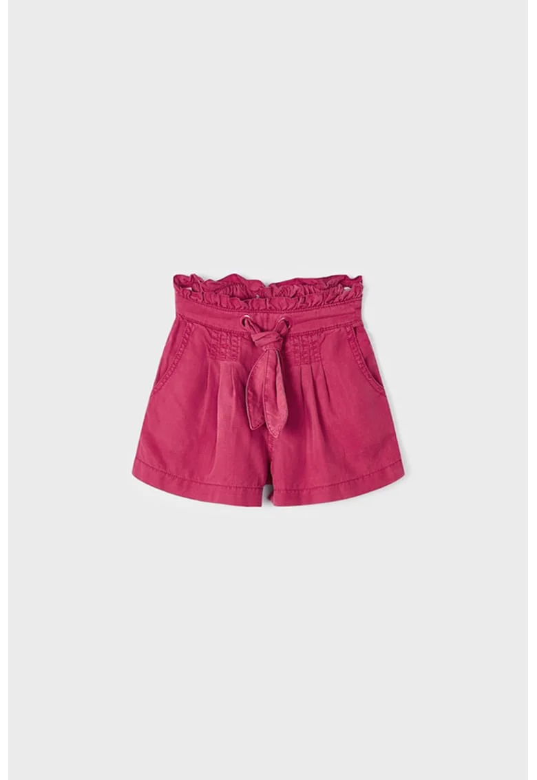 Pantaloni scurti de lyocell cu buzunare, Roz zmeuriu