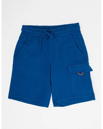 Pantaloni scurti de bumbac cu buzunare, Albastru