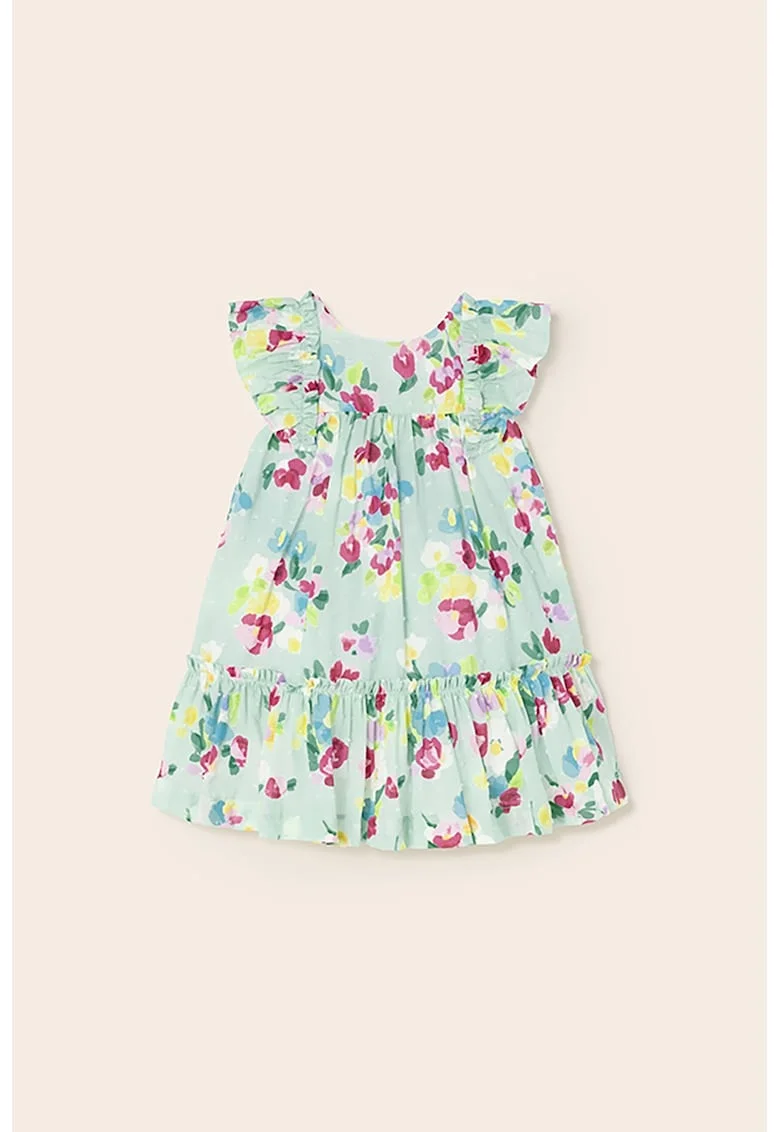 Rochie lejera cu imprimeu floral, Verde menta