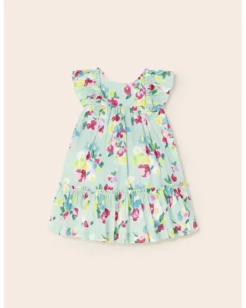 Rochie lejera cu imprimeu floral, Verde menta