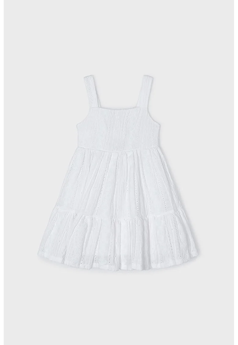 Rochie evazata fara maneci, Alb