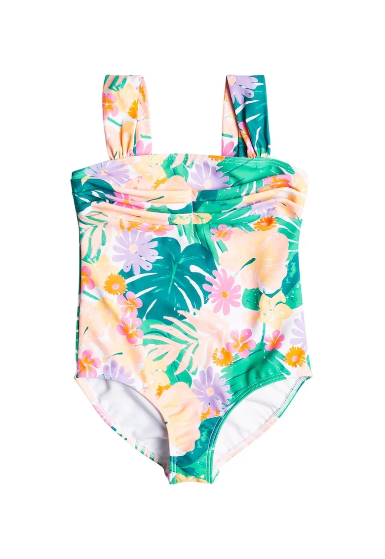 Costum de baie intreg cu fronseuri Paradisiac, Verde/Piersica