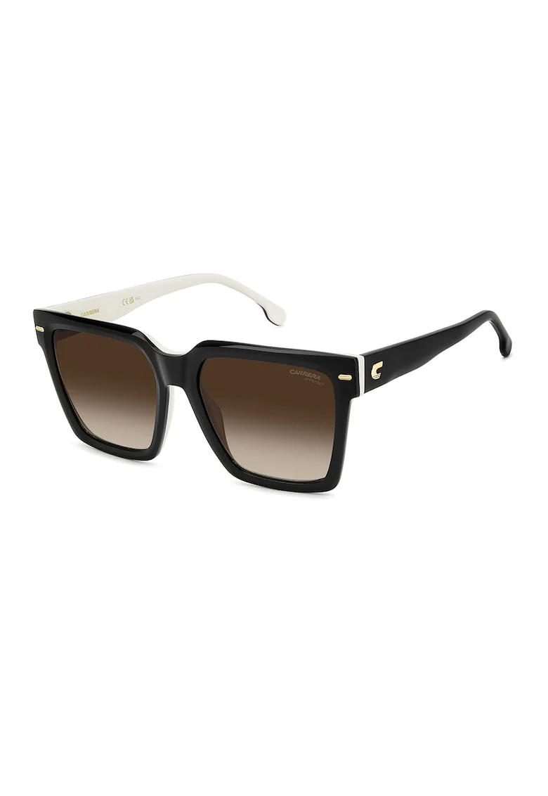 Ochelari de soare patrati cu lentile in degrade, Alb/Negru