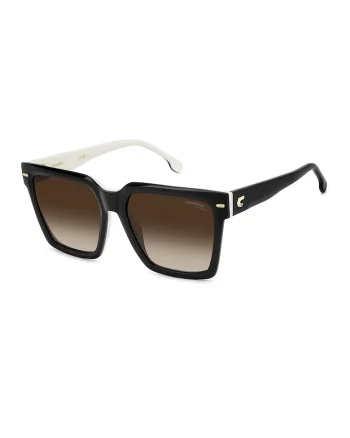 Ochelari de soare patrati cu lentile in degrade, Alb/Negru