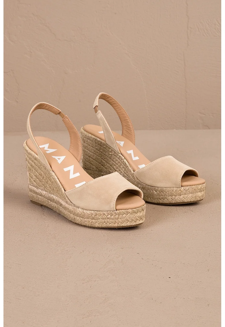 Sandale slingabck tip espadrile, Bej