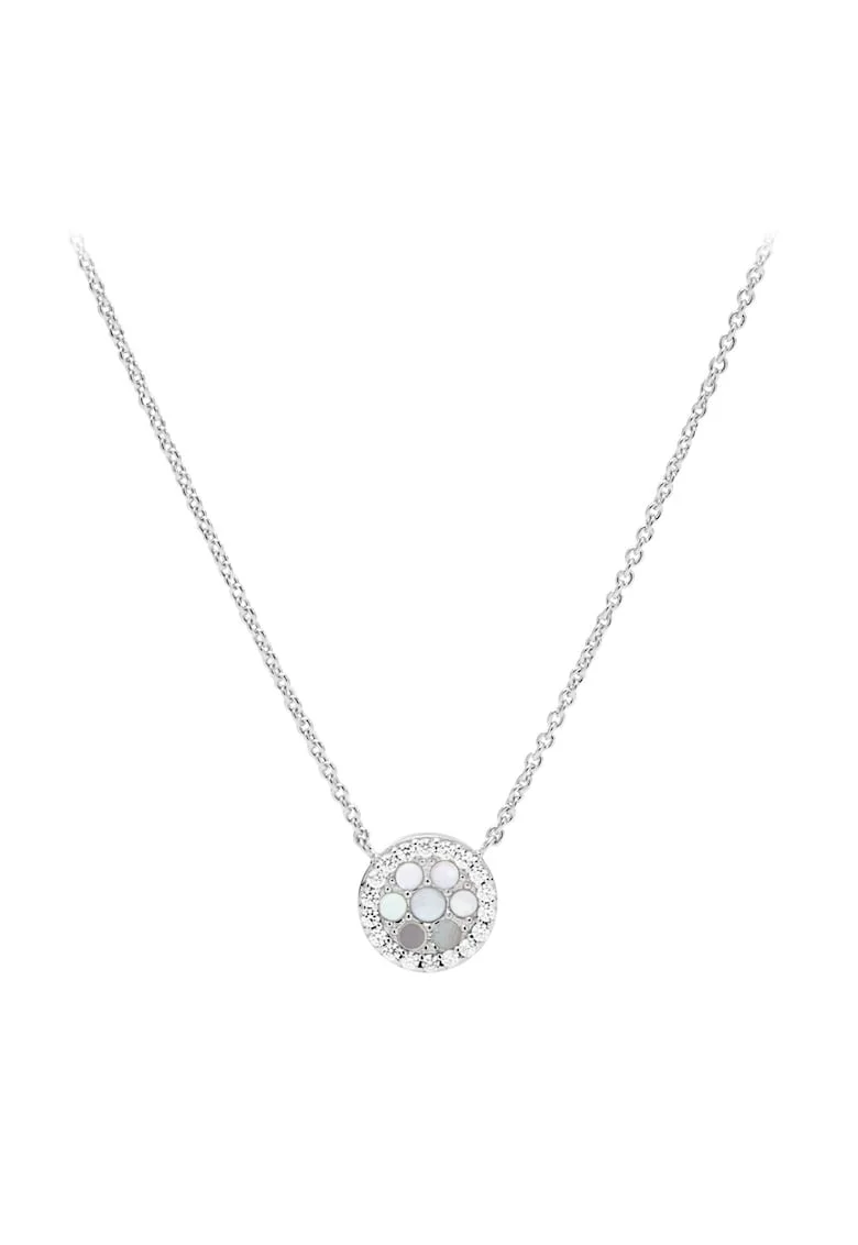 Colier de argint cu detalii Mother of Pearl, Argintiu