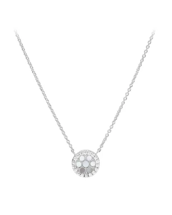 Colier de argint cu detalii Mother of Pearl, Argintiu