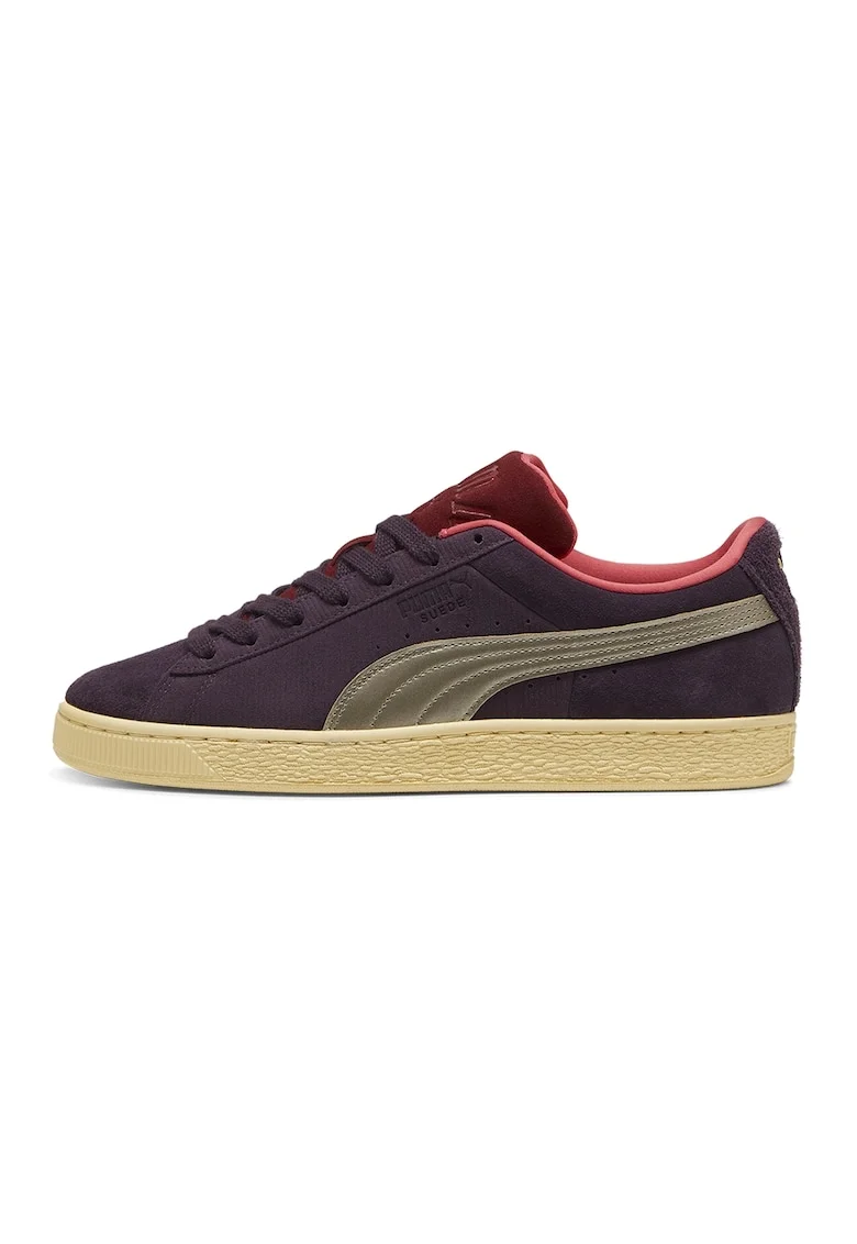 Pantofi sport de piele intoarsa cu insertii de piele :Play, Violet