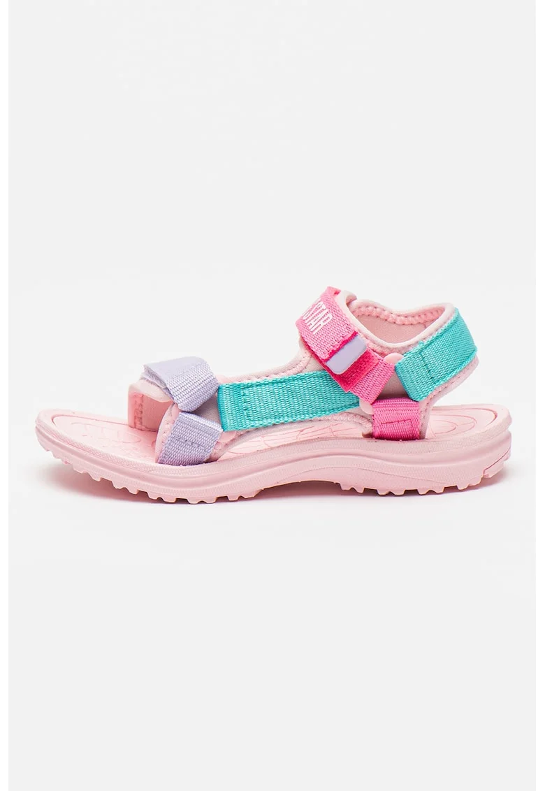 Sandale cu velcro, Verde/Lila/Roz