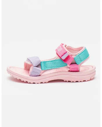 Sandale cu velcro, Verde/Lila/Roz