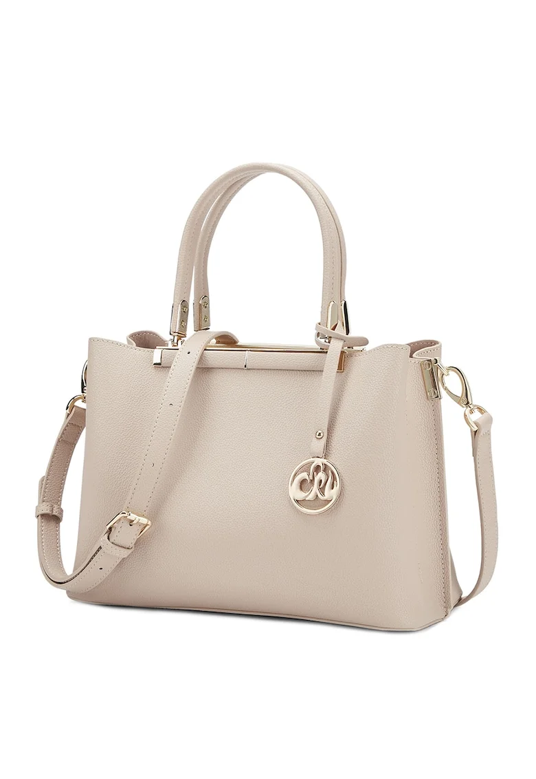 Geanta tote de piele cu bareta detasabila Olive