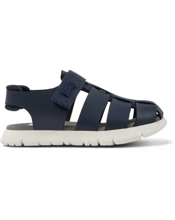 Sandale fisherman de piele cu velcro, Bleumarin