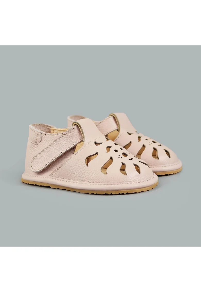 Sandale Barefoot din piele naturala, Shira, Roz, Roz pal