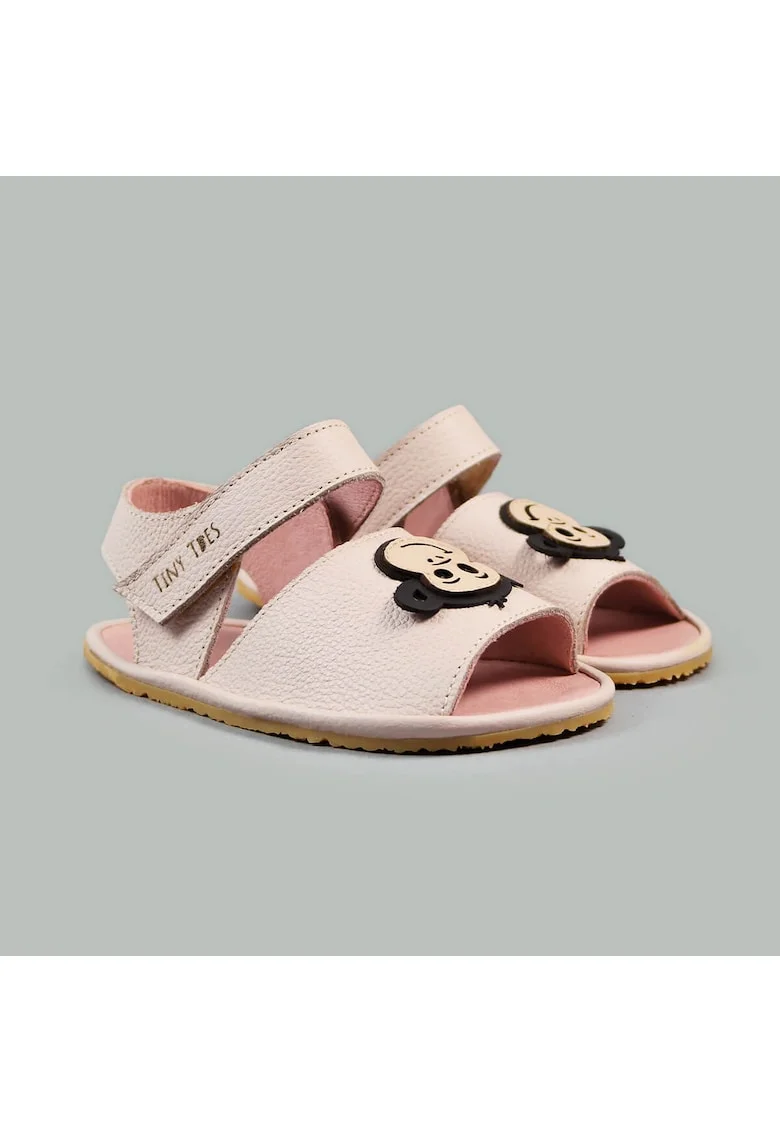Sandale Barefoot din piele naturala, Kiko, Roz, Roz pal